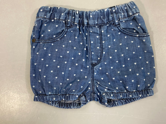 Short bloomer denim pois, moins cher chez Petit Kiwi