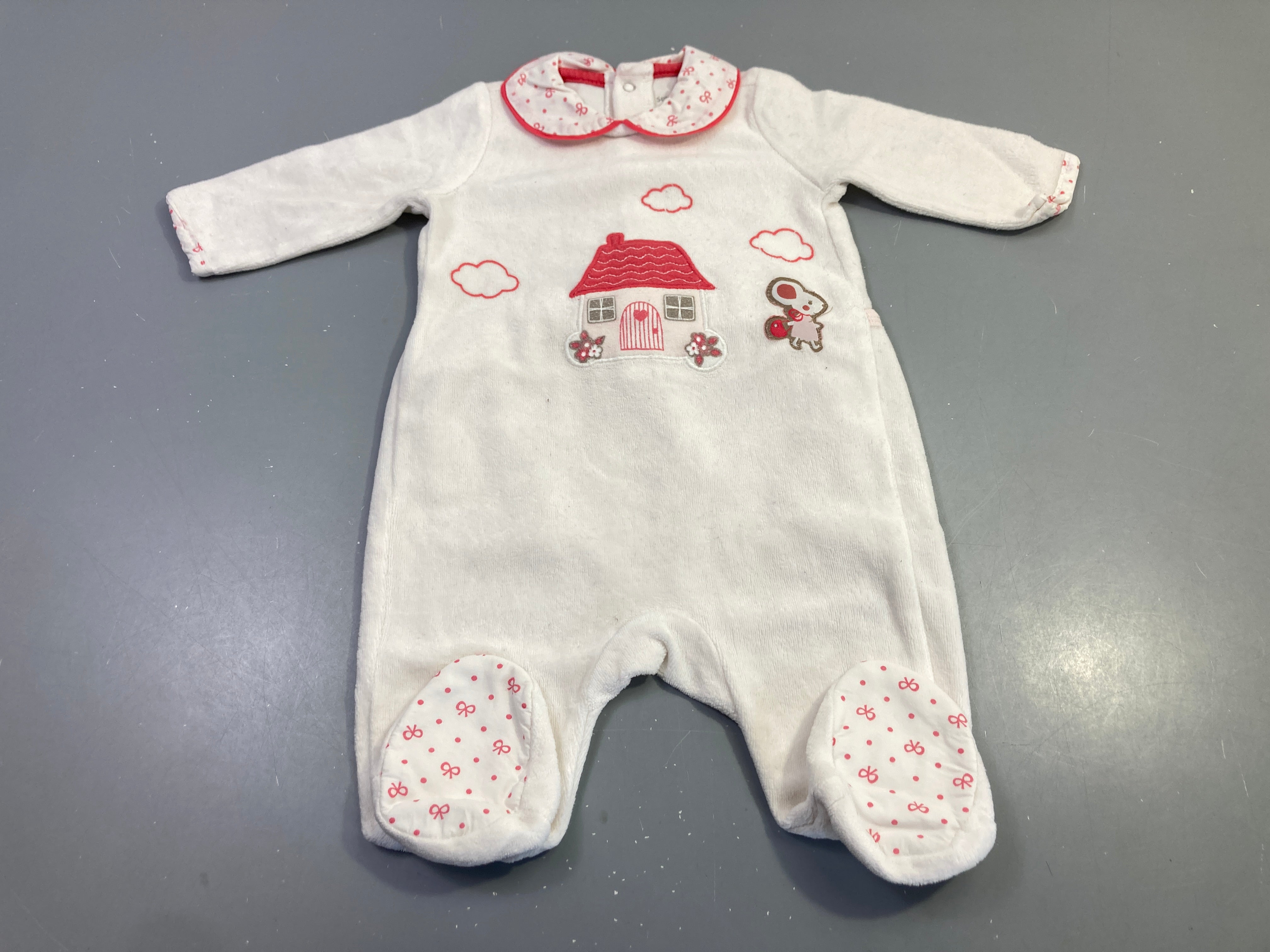 Pyjama velours blanc maison souris