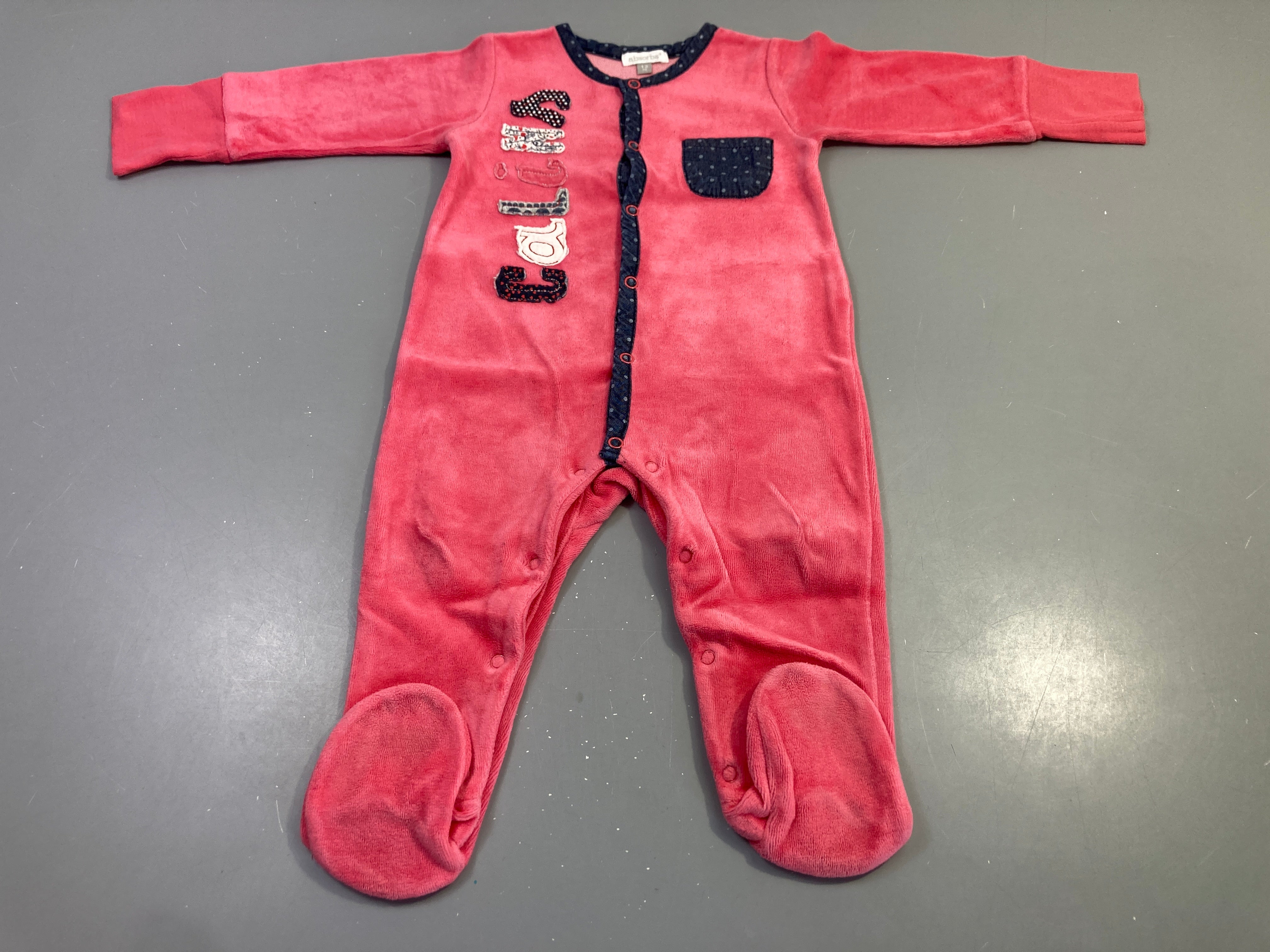 Pyjama velours corail poche jean Calin