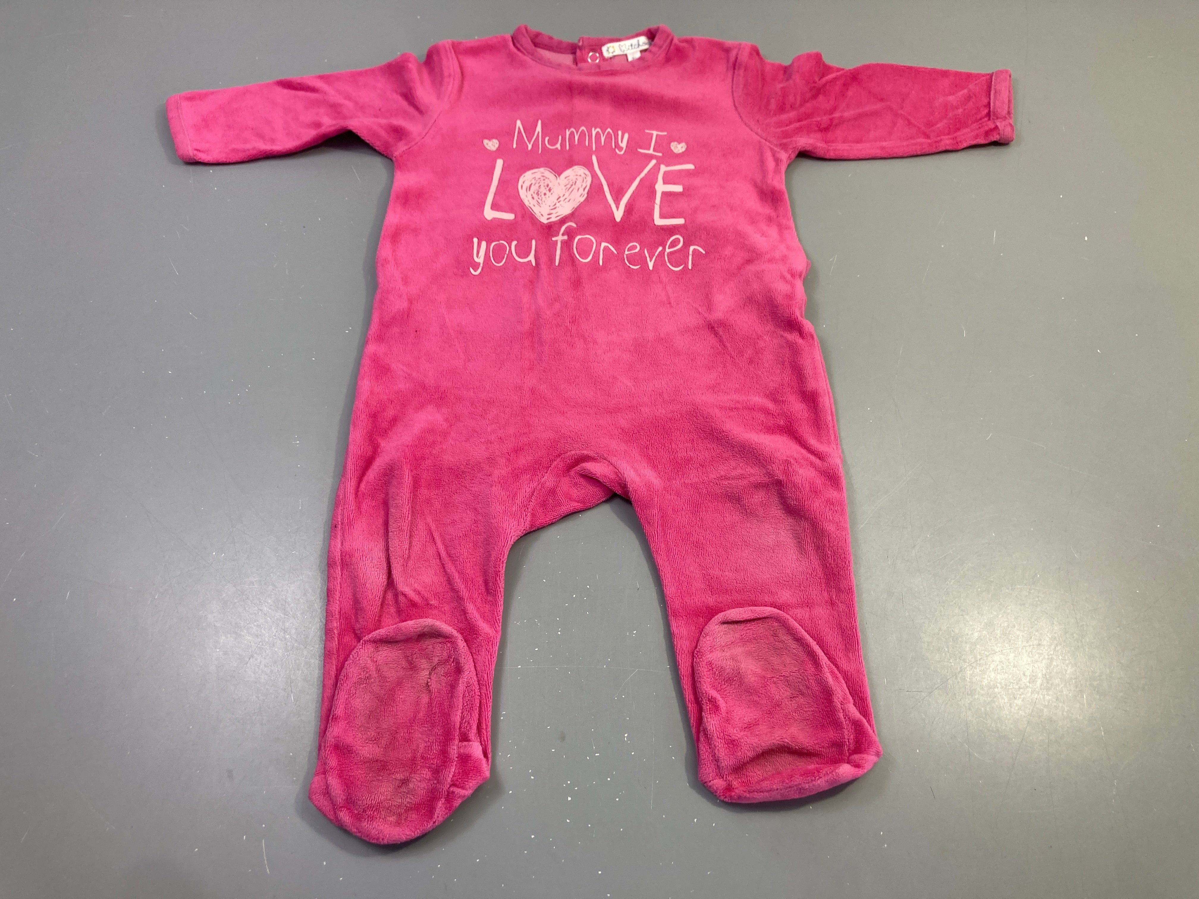Pyjama velours fuchsia 