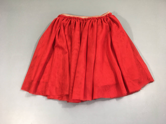 Jupe rouge tulle ceinture dorée, moins cher chez Petit Kiwi