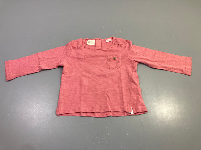 T-shirt m.l rose poche brodée, moins cher chez Petit Kiwi