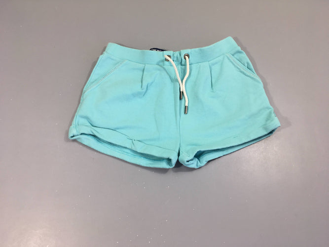 Short bleu clair molleton chino turquoise à revers bouloché, moins cher chez Petit Kiwi