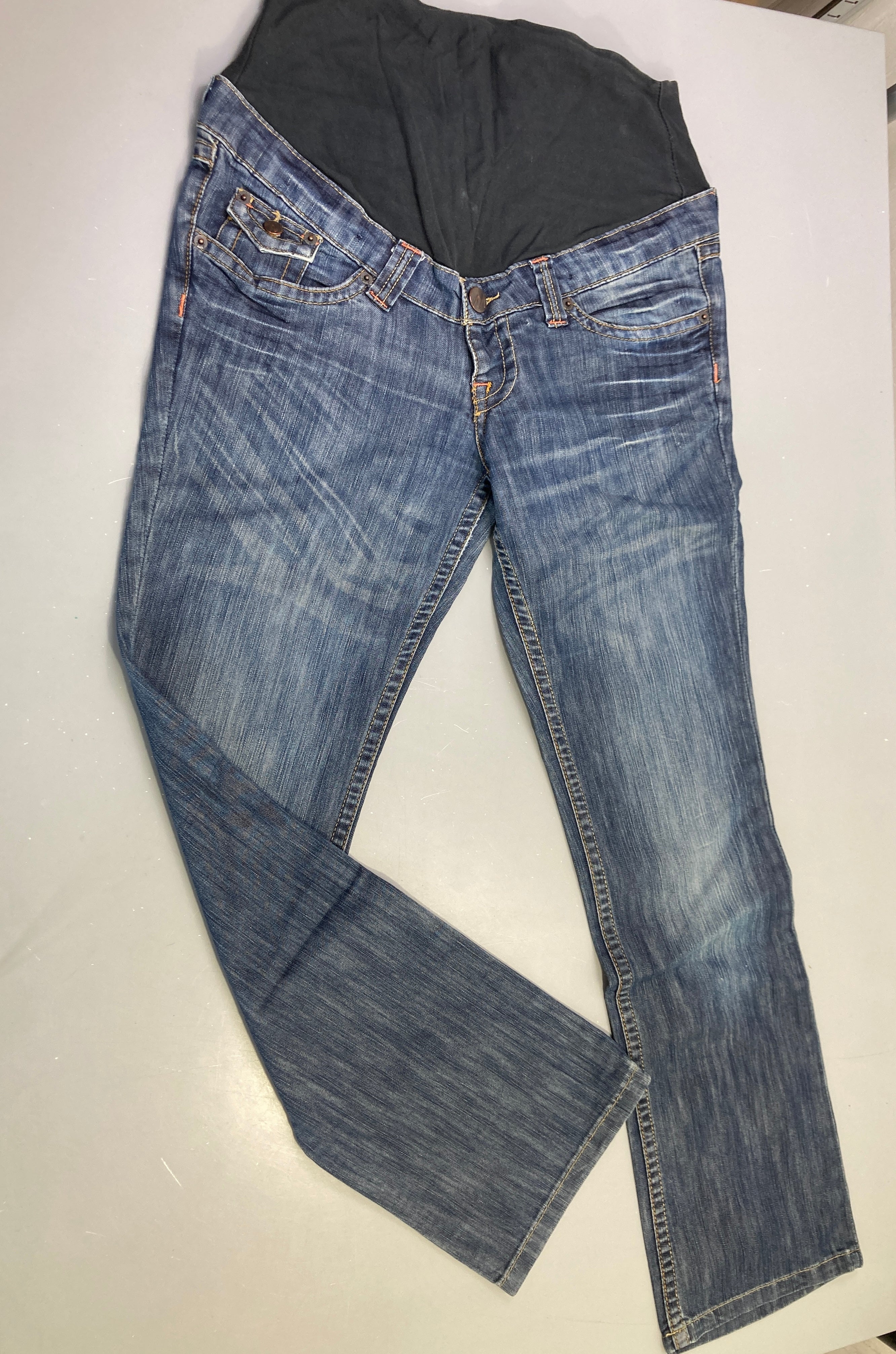 Pantalon jean de grossesse-Petite tache sur bandeau