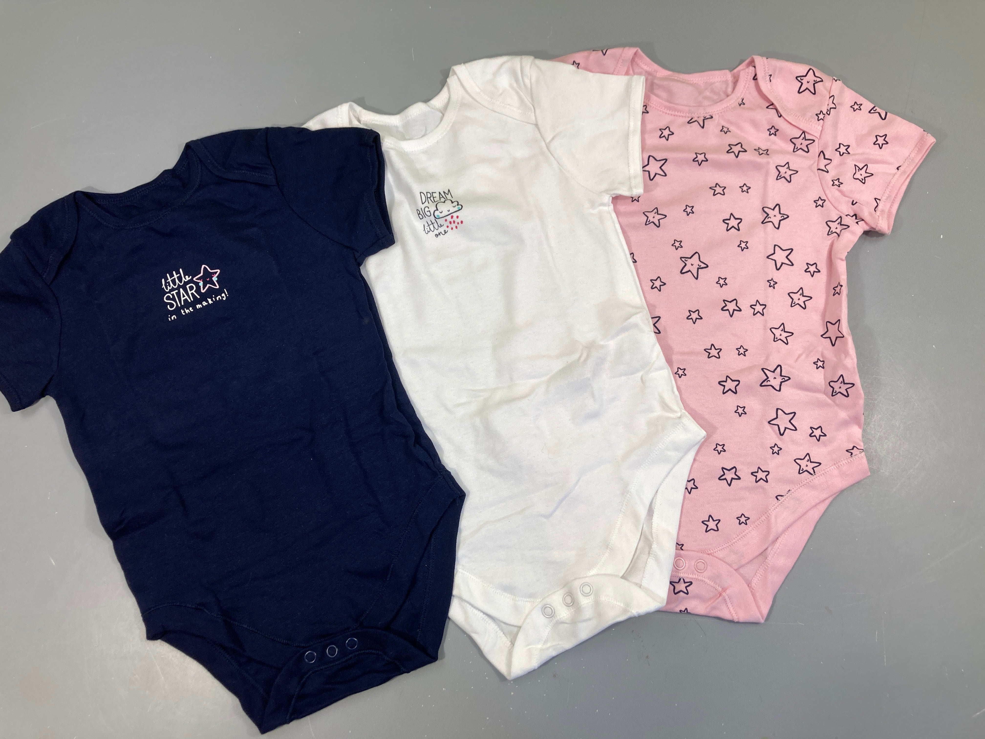 3 bodies m.c bleu marine/rose/blanc Star