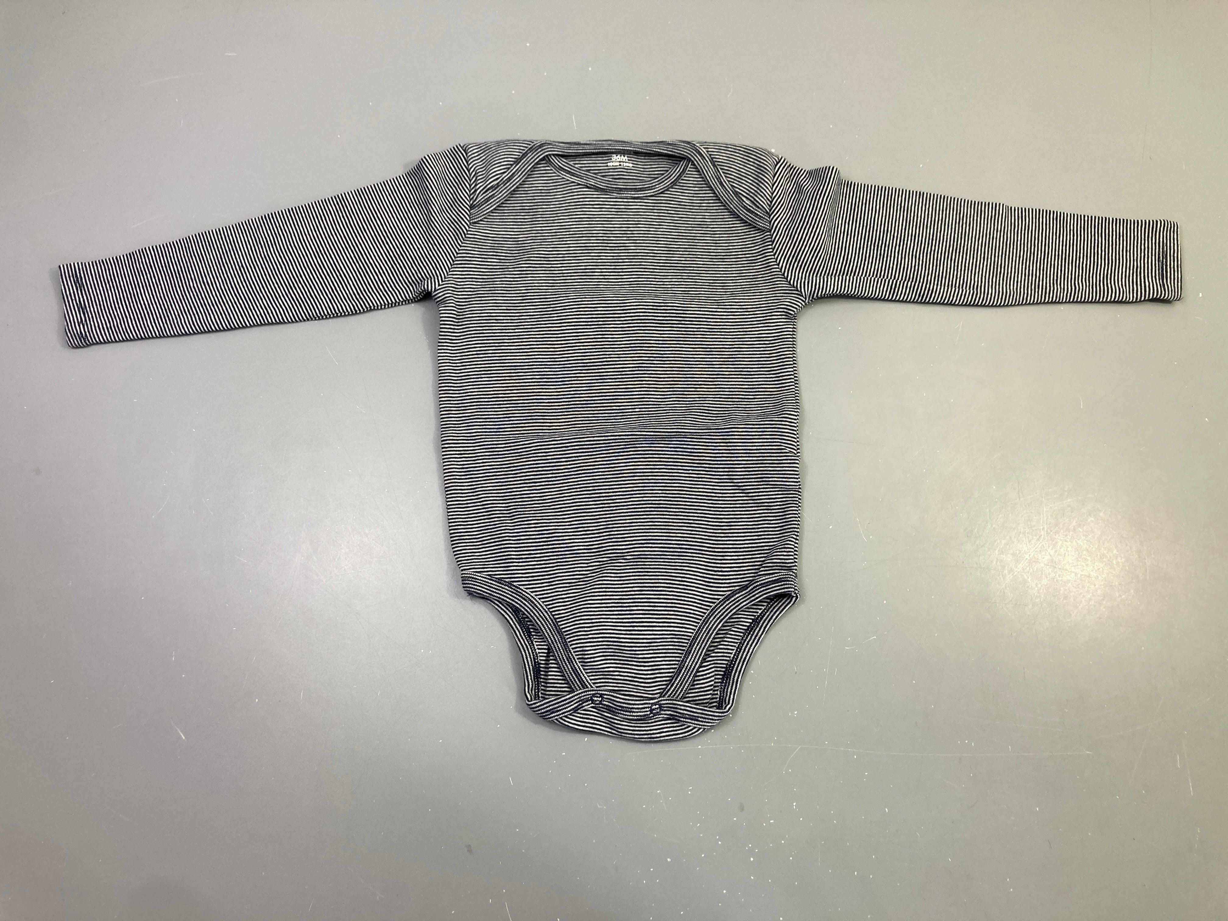 Body m.l bleu foncé rayé fin