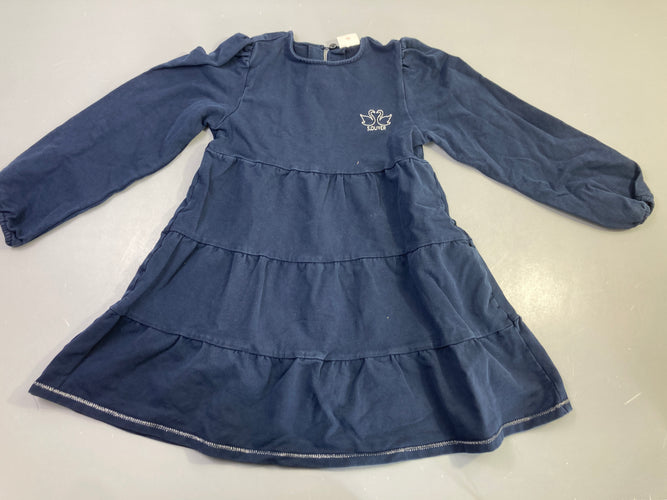 Robe m.l jersey bleu marine cygnes volants, moins cher chez Petit Kiwi
