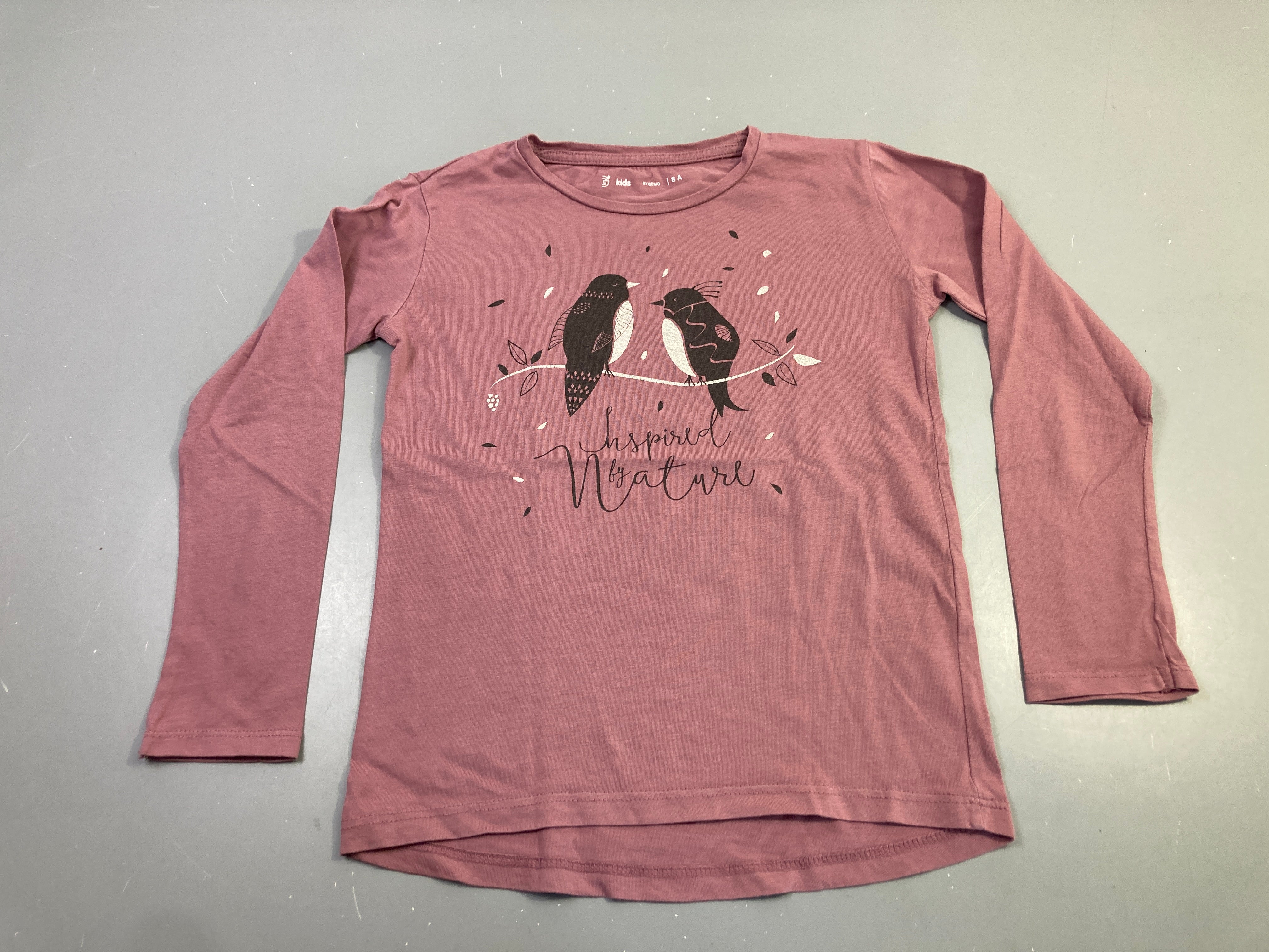 T-shirt m.l mauve oiseaux