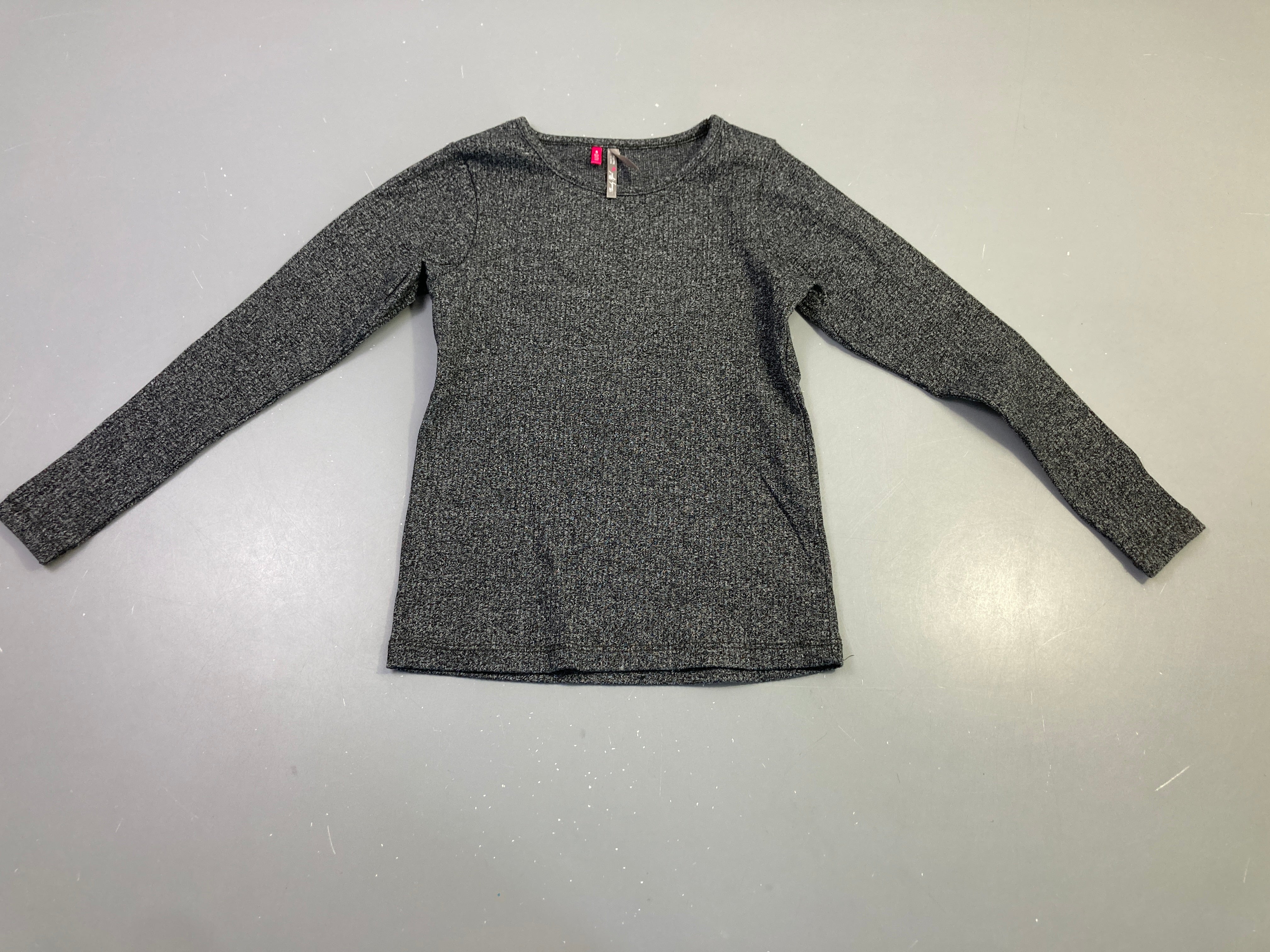 T-shirt m.l gris chiné côtelé