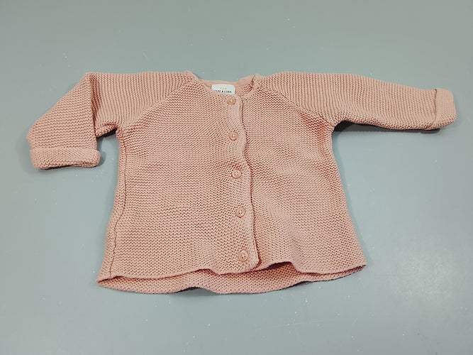 Gilet tricot rose, moins cher chez Petit Kiwi
