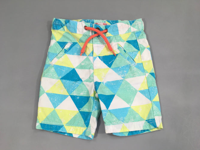 Bermuda triangles blanc/vert/bleu, moins cher chez Petit Kiwi