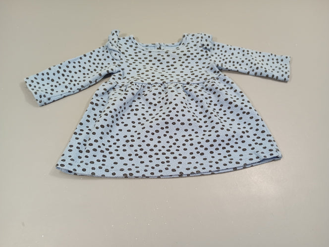 Robe m.l bleu texturé à pois, moins cher chez Petit Kiwi