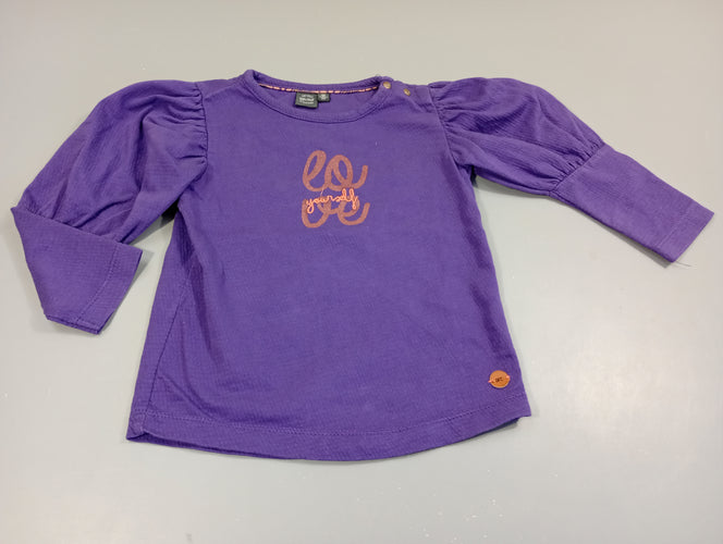 T-shirt m.l  mauve texturé "love yourself", moins cher chez Petit Kiwi