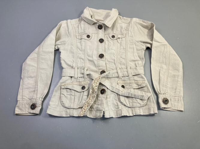 Veste m.l beige ceinturée poches, moins cher chez Petit Kiwi