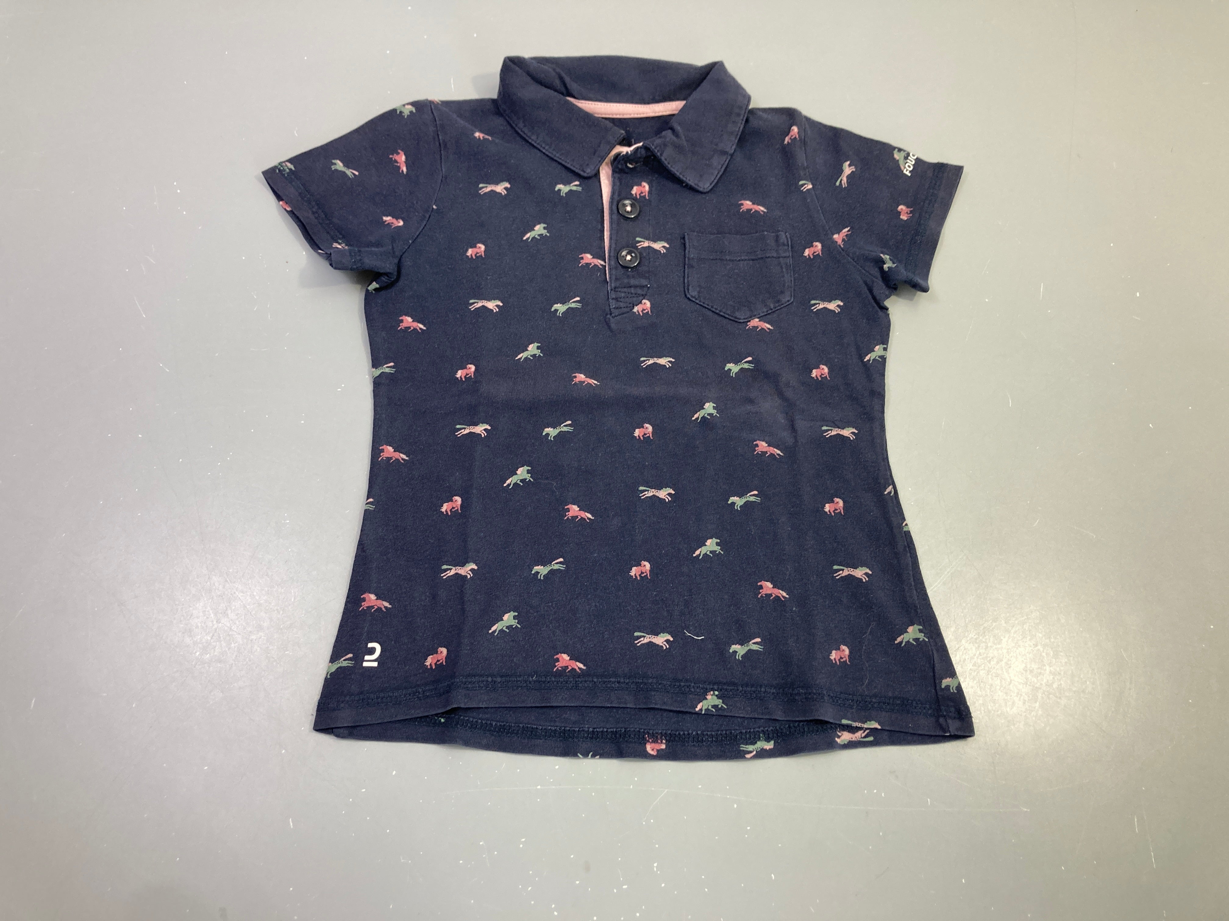 Polo m.c bleu marine chevaux