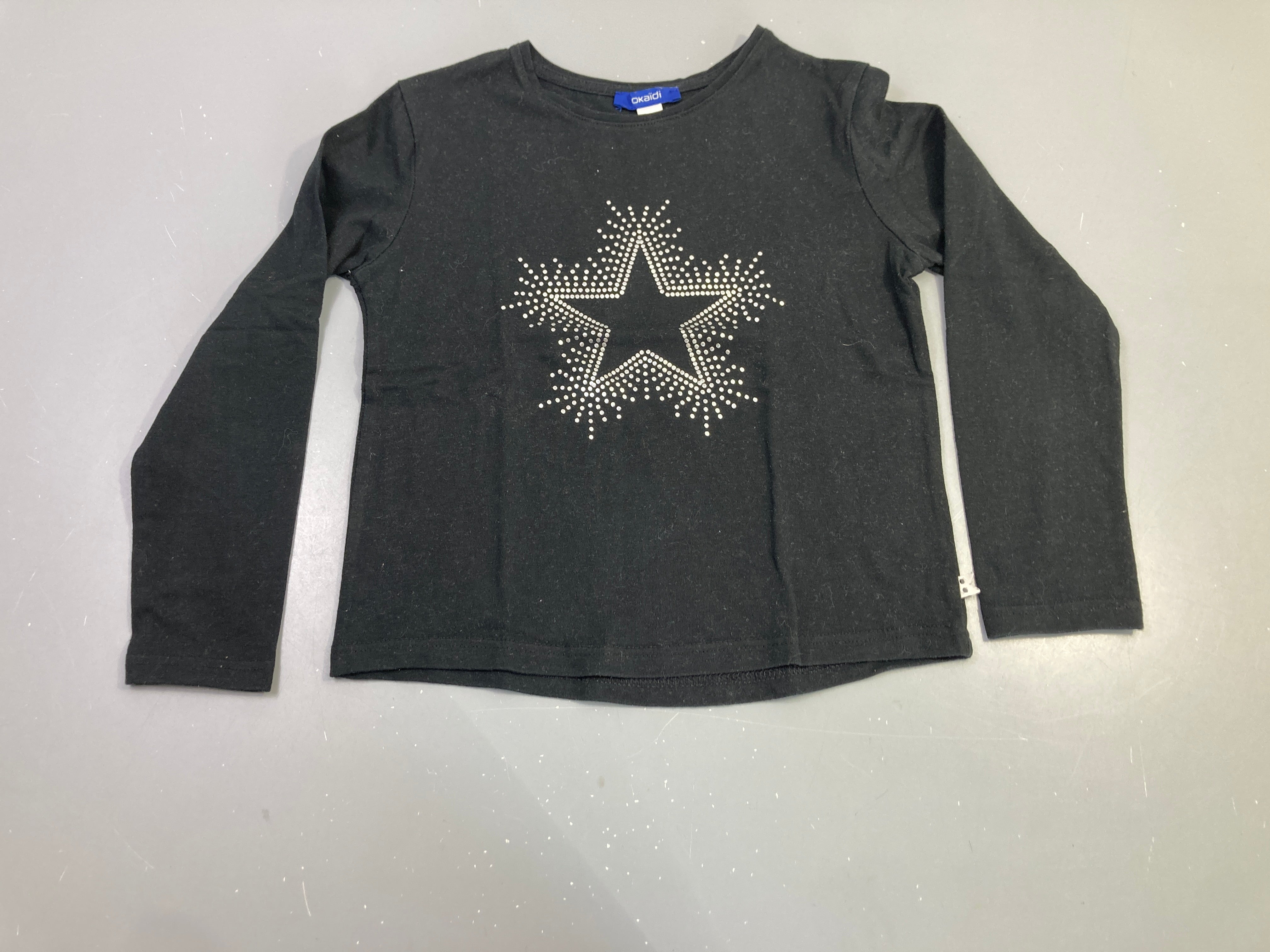 T-shirt m.l noir étoile strass