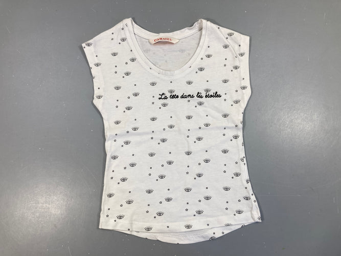 T-shirt m.c blanc yeux la tête dans les étoiles, moins cher chez Petit Kiwi