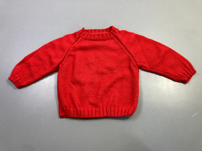 Pull rouge uni, laine?, moins cher chez Petit Kiwi