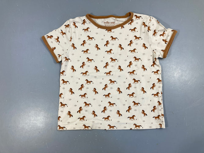 T-shirt m.c beige chevaux, moins cher chez Petit Kiwi