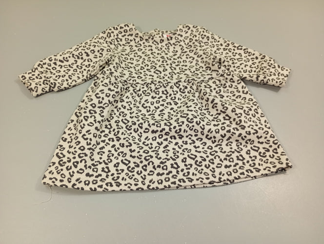 Robe m.l léopard gris très clair, moins cher chez Petit Kiwi