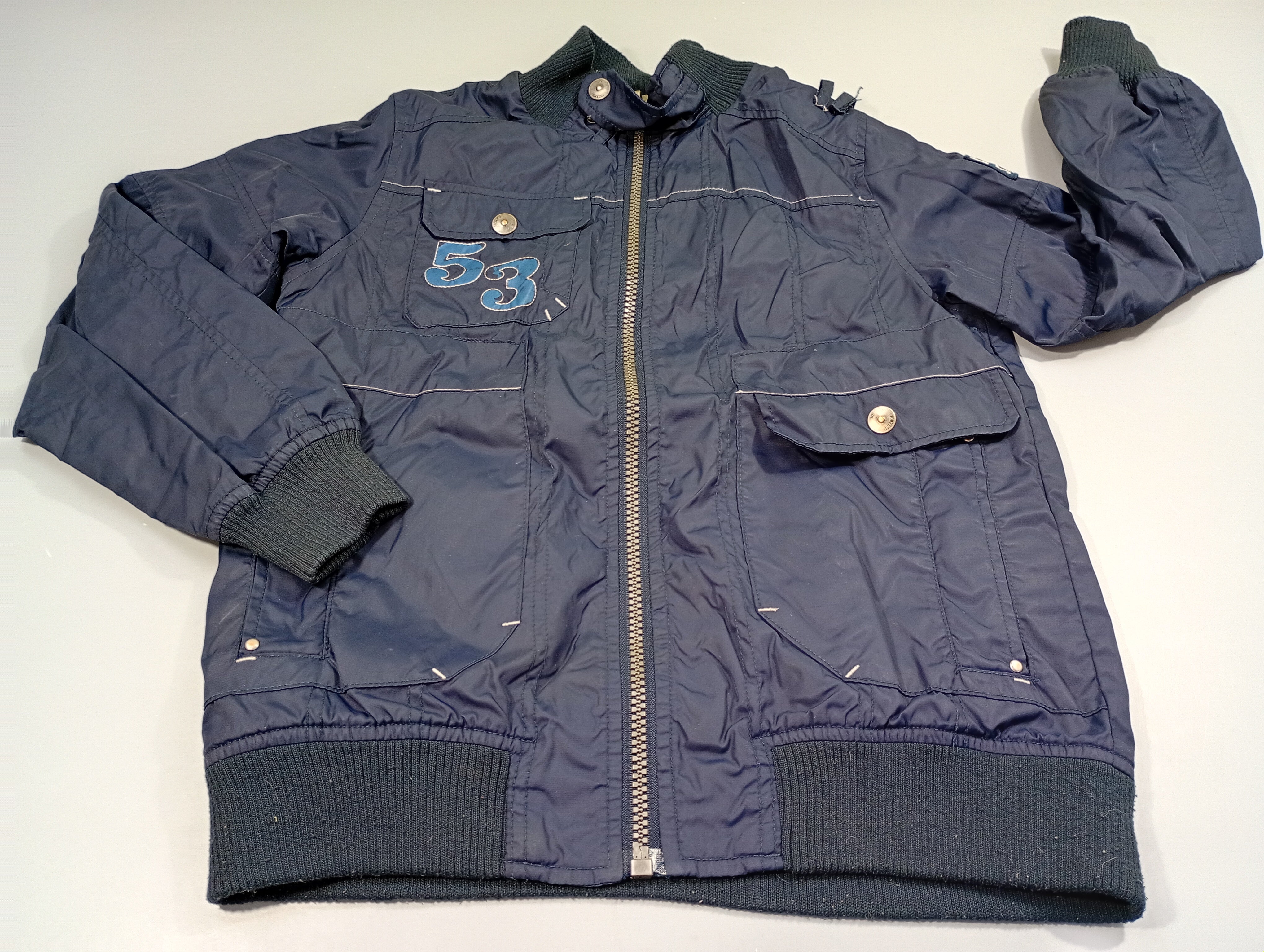 Veste zippée à capuche bleu marine 