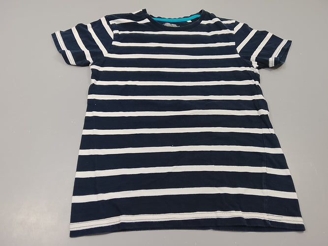 T-shirt m.c bleu marine rayé blanc, moins cher chez Petit Kiwi