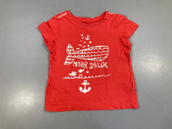 T-shirt m.c rouge clair sous-marin Sailor, moins cher chez Petit Kiwi