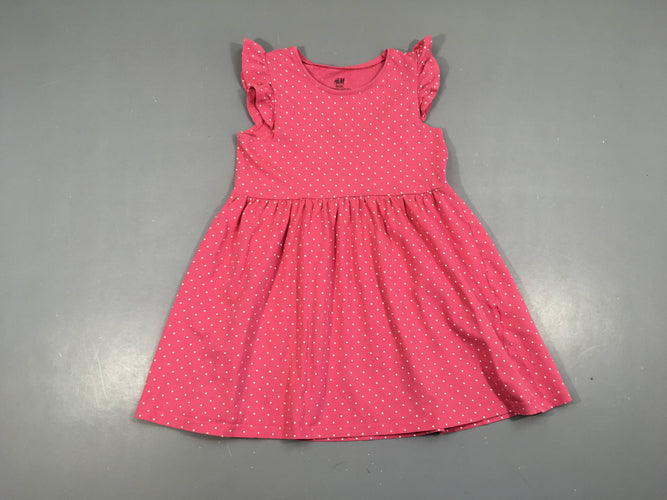 Robe m.c jersey rose pois blancs, moins cher chez Petit Kiwi