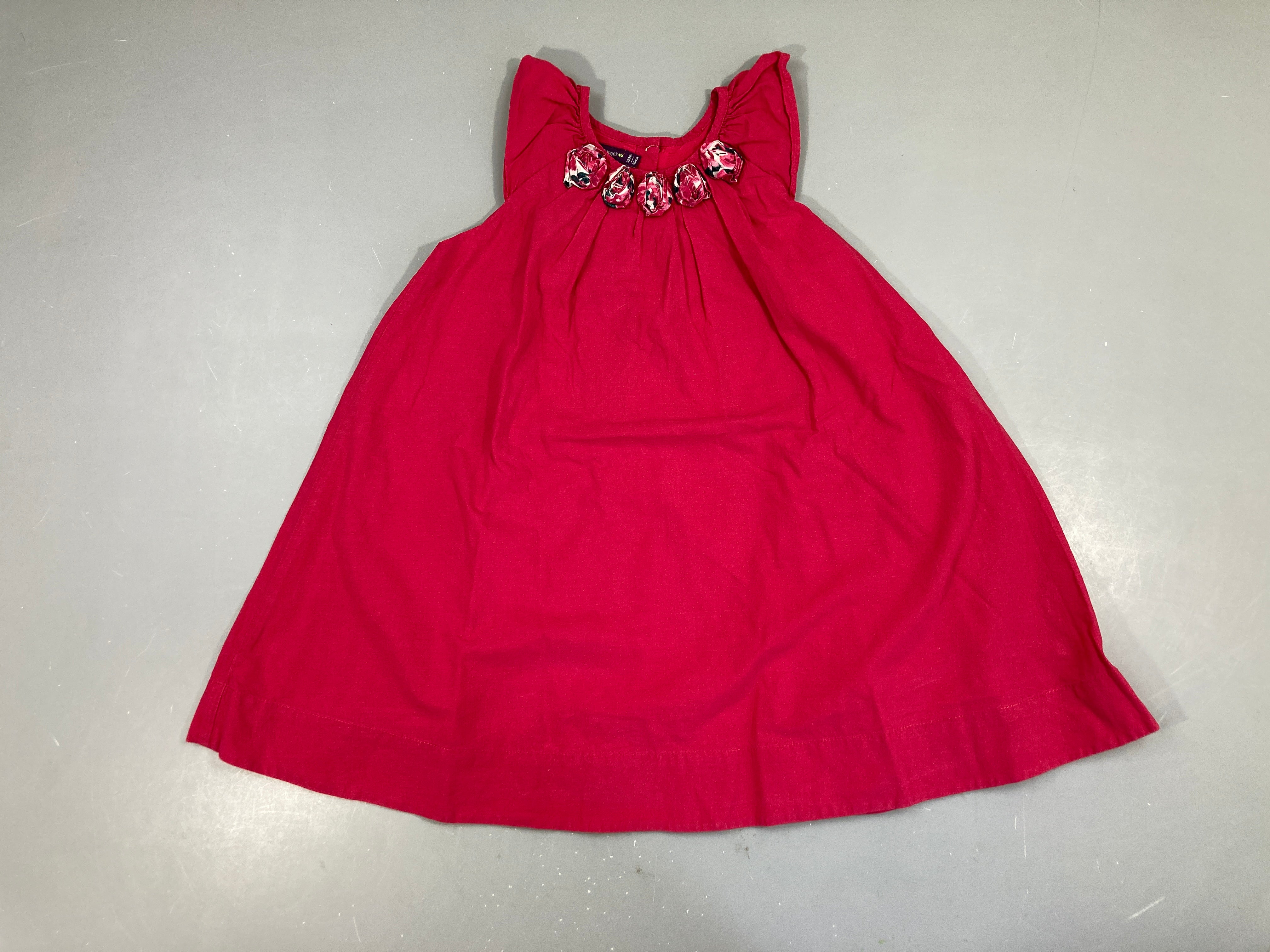 Robe s.m fuchia fleurs texturées