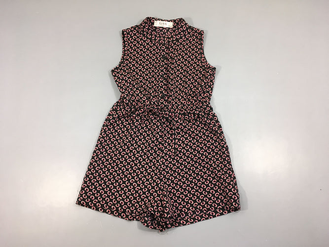 Etat neuf-Combishort noir motifs rose irisé, moins cher chez Petit Kiwi