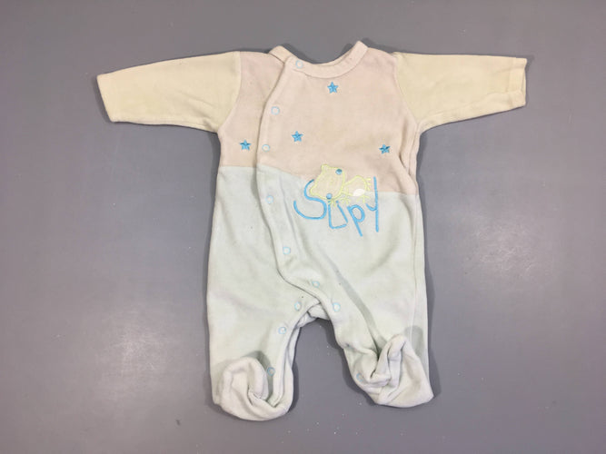 Pyjama velours blanc Slipy, moins cher chez Petit Kiwi