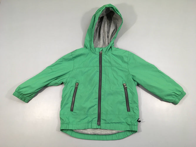 Veste  coupe vent verte à capuche, moins cher chez Petit Kiwi