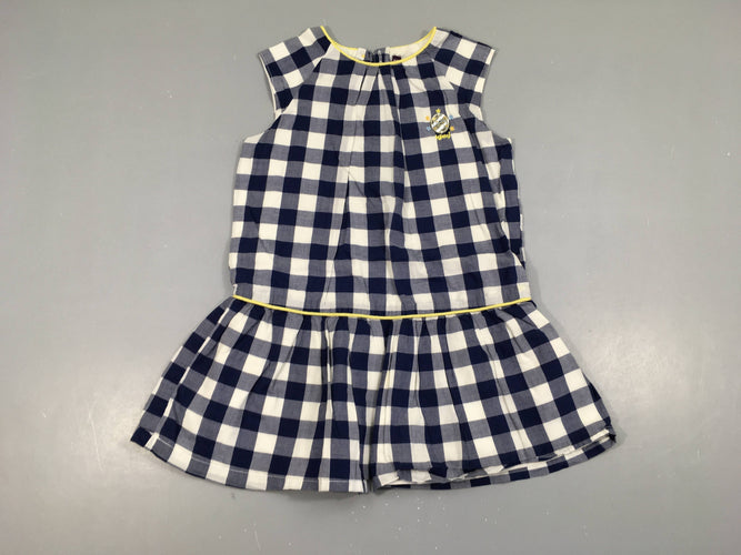 Robe m.c à carreaux blanc-bleu Lapin, moins cher chez Petit Kiwi