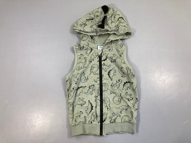 Sweat zippéà capuche s.m vert dinos, moins cher chez Petit Kiwi