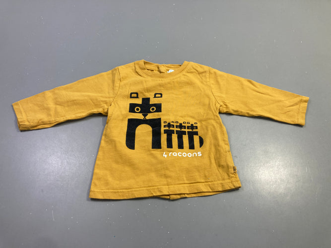 T-shirt m.l moutarde racoons famille, moins cher chez Petit Kiwi