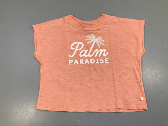 T-shirt s.m saumon flammé Palm, moins cher chez Petit Kiwi