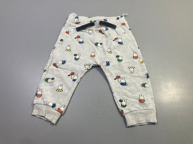 Pantalon mlt gris chiné lapins colorés, moins cher chez Petit Kiwi