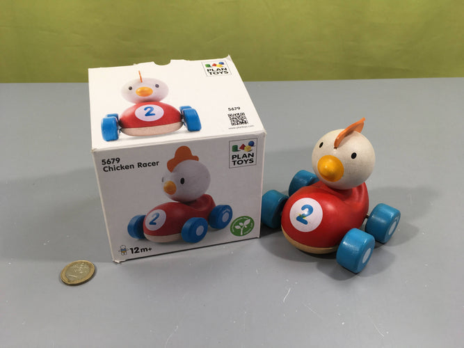 Piou le coq de course en bois - 12m+, 5679, Plan Toys, moins cher chez Petit Kiwi
