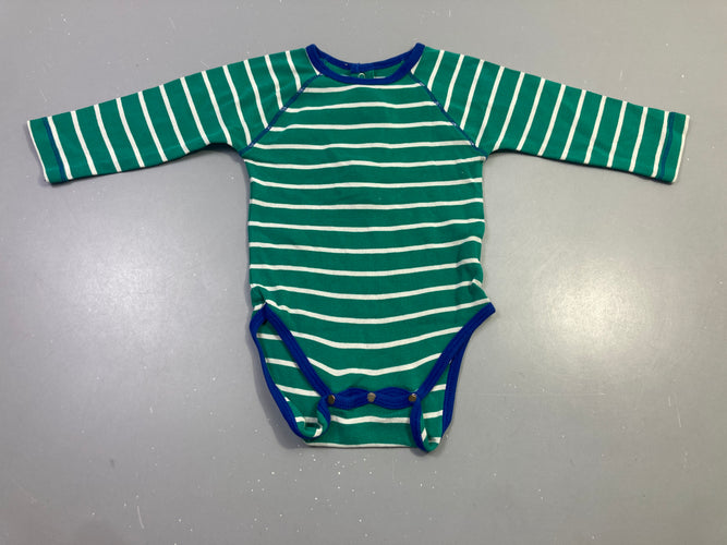 Body m.l vert rayé blanc, moins cher chez Petit Kiwi