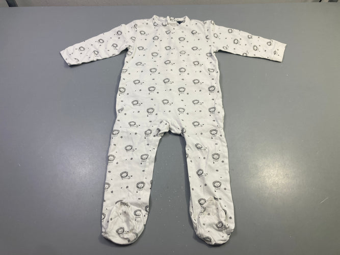 Pyjama jy blanc lions imprimé, moins cher chez Petit Kiwi