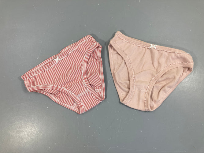 2 Culottes rose clair-rayé, moins cher chez Petit Kiwi
