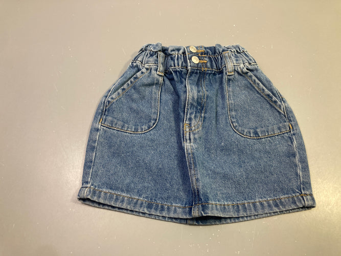 Jupe jean bleu poches, moins cher chez Petit Kiwi