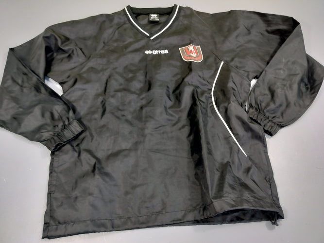 Pull  noir coupe-vent de foot, matière K-way "Anderlecht-Milan" Petite tache à la manche, moins cher chez Petit Kiwi