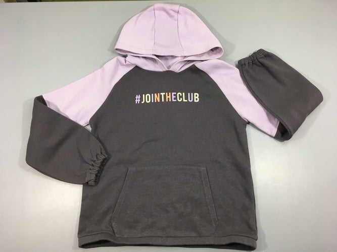 Sweat à capuche gris-lilas jointheclub, moins cher chez Petit Kiwi