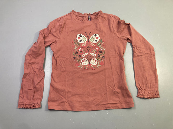 T-shirt m.l terracotta papillons fleurs, moins cher chez Petit Kiwi