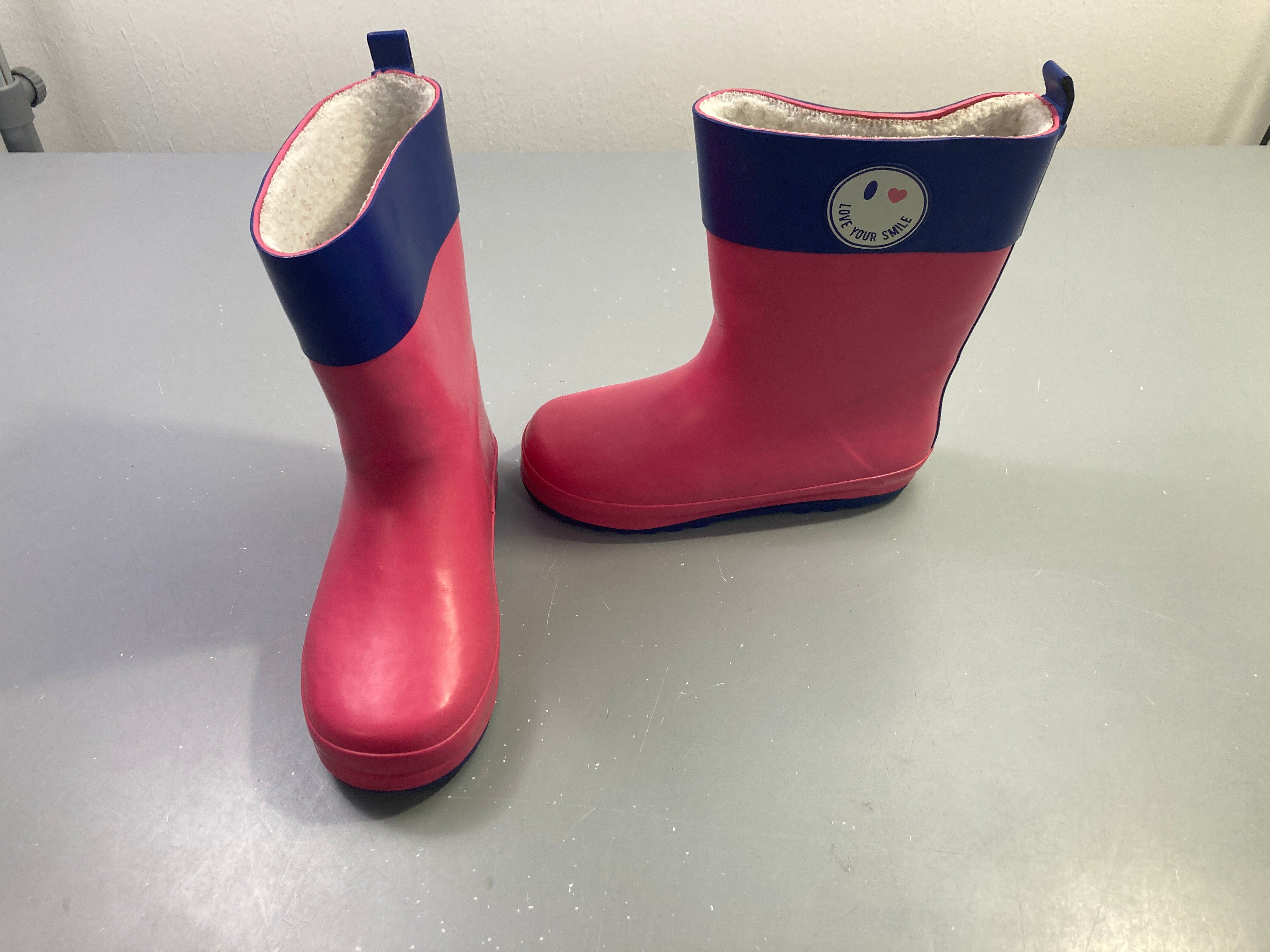 Bottes de pluie rose bleu marine doublées, 31-32