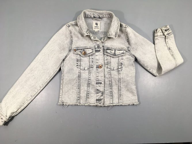 Veste en jean grise-Légère tache arrière manche G, moins cher chez Petit Kiwi