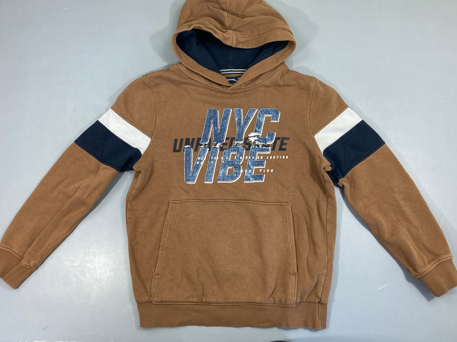 Sweat à capuche brun NYC VIBE, moins cher chez Petit Kiwi