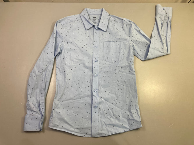 Chemise m.l bleu ciel triangles imprimés, moins cher chez Petit Kiwi