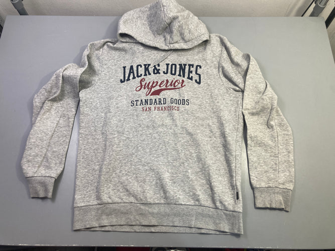 Sweat capuche gris chiné, moins cher chez Petit Kiwi